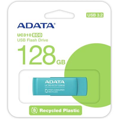 ADATA UC310 ECO 128GB USB 3.2 Vert - Clé USB ADATA UC310 ECO 128GB USB 3.2 Vert - Clé USB