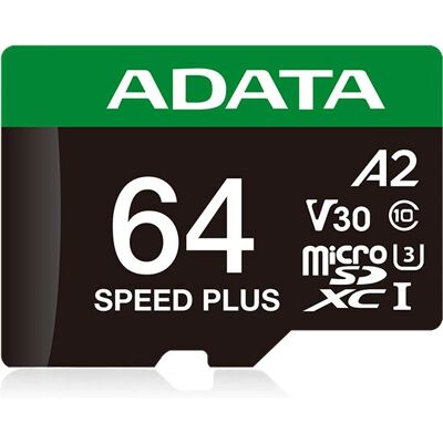 ADATA Speed Plus 64 GB MicroSDXC Klasa 10 - Karta pamięci ADATA Speed Plus 64 GB MicroSDXC Klasa 10 - Karta pamięci