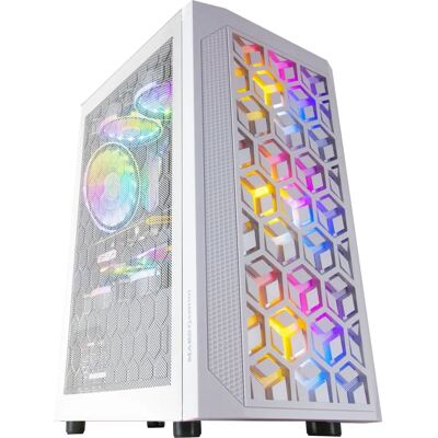 Boîtier Micro-ATX Compact Mars Gaming MCMESHW Blanc - Mesh 360° Boîtier Micro-ATX Compact Mars Gaming MCMESHW Blanc - Mesh 360°