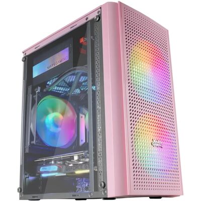Boîtier gaming compact Mars Gaming MC300P - Rose - Micro-ATX & Mini-ITX Boîtier gaming compact Mars Gaming MC300P - Rose - Micro-ATX & Mini-ITX