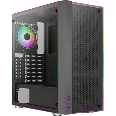 Aerocool Skribble Black PC Case with ARGB Lighting - Micro-ATX, ATX, Mini-ITX Aerocool Skribble Black PC Case with ARGB Lighting - Micro-ATX, ATX, Mini-ITX