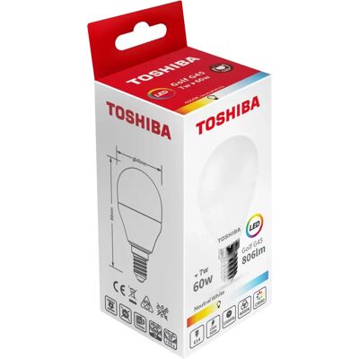 Bombilla LED Toshiba G45 E14 7W 4000K Bombilla LED Toshiba G45 E14 7W 4000K