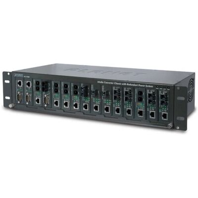 Convertidor de medios de red Planet MC-1500R - 15 ranuras, rack, negro Convertidor de medios de red Planet MC-1500R - 15 ranuras, rack, negro