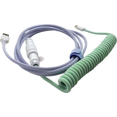 Ducky Premicord USB-kaapeli - 1,8 m spiraali, vihreä-lilja, USB 2.0 Ducky Premicord USB-kaapeli - 1,8 m spiraali, vihreä-lilja, USB 2.0