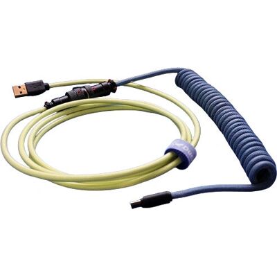 Ducky Premium Kierteellinen USB-kaapeli - 1,8m - Sininen-Keltainen Ducky Premium Kierteellinen USB-kaapeli - 1,8m - Sininen-Keltainen