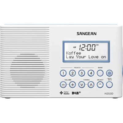 Radio numérique portable étanche Sangean H-203D - Radio de salle de bain résistante à l'eau Radio numérique portable étanche Sangean H-203D - Radio de salle de bain résistante à l'eau