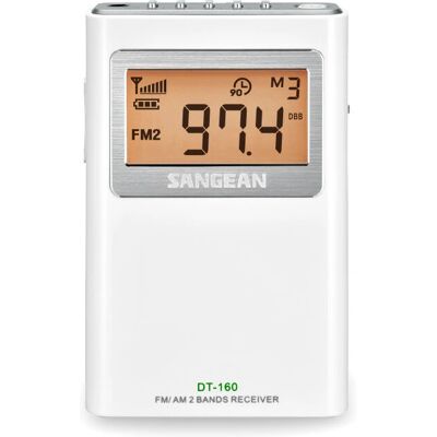 Sangean DT-160 Bärbar Vit Radio - Radio Sangean DT-160 Bärbar Vit Radio - Radio