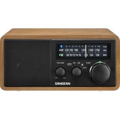 Radio Bluetooth en noyer Sangean - FM, MW, AM - Portable Radio Bluetooth en noyer Sangean - FM, MW, AM - Portable