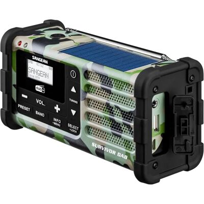 Radio DAB+ FM Sangean MMR-88+ con pannello solare e dinamo - Radio resistente outdoor Radio DAB+ FM Sangean MMR-88+ con pannello solare e dinamo - Radio resistente outdoor
