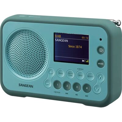 Sangean A500501 Tragbares DAB+ Radio Bluetooth FM Hellblau - Tragbare Radio Sangean A500501 Tragbares DAB+ Radio Bluetooth FM Hellblau - Tragbare Radio
