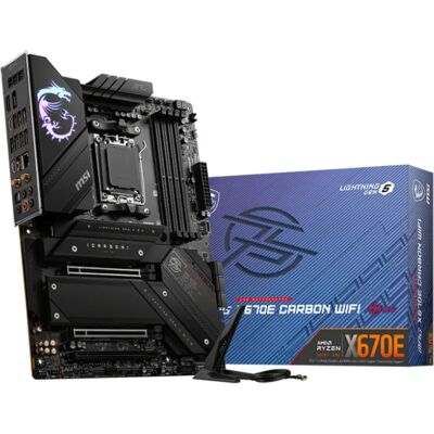 MSI MSI MPG X670E CARBON WIFI Placa-mãe AMD X670 Socket AM5 ATX - Placa de alta performance para jogos MSI MSI MPG X670E CARBON WIFI Placa-mãe AMD X670 Socket AM5 ATX - Placa de alta performance para jogos
