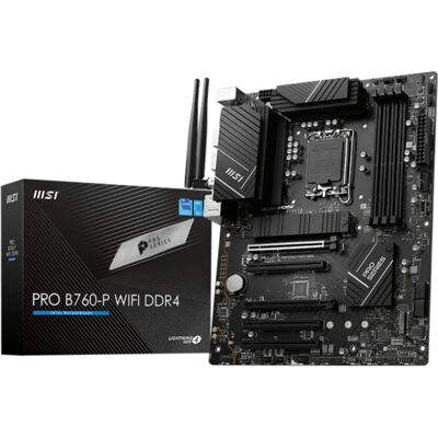 MSI Mainboard Pro B760-P Wifi Ddr4 - ATX - Socket Intel 1700 - Schwarz MSI Mainboard Pro B760-P Wifi Ddr4 - ATX - Socket Intel 1700 - Schwarz