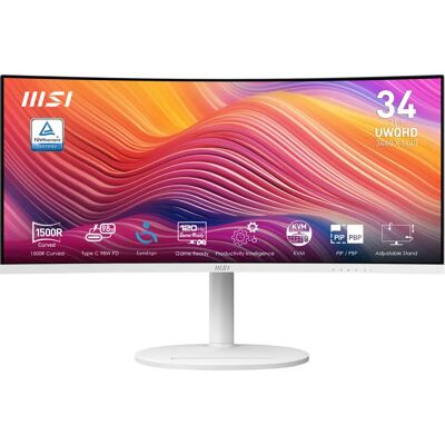 MSI Modern MD342CQPWDE 34 Zoll UltraWide Curved VA Monitor - Weiß MSI Modern MD342CQPWDE 34 Zoll UltraWide Curved VA Monitor - Weiß
