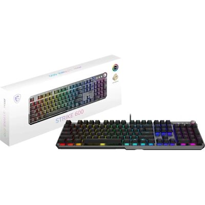 MSI Gaming-tangentbord - Strike 600 - Tyst, RGB, Aluminium MSI Gaming-tangentbord - Strike 600 - Tyst, RGB, Aluminium