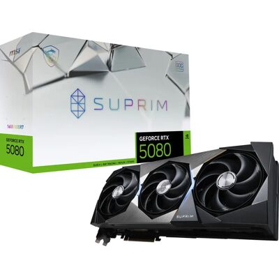 MSI GeForce RTX 5080 16GB GDDR7 - Tarjeta gráfica de alto rendimiento MSI GeForce RTX 5080 16GB GDDR7 - Tarjeta gráfica de alto rendimiento