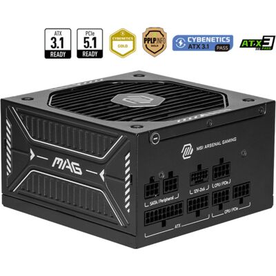 MSI MSI MAG A750GLS Power Supply - 750 W, Fully Modular, Black MSI MSI MAG A750GLS Power Supply - 750 W, Fully Modular, Black