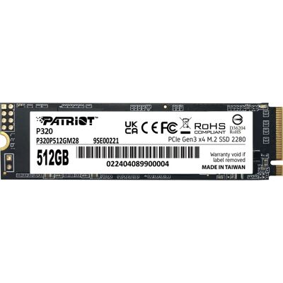 Patriot Memory P320 512 GB SSD - Unidade NVMe de alto desempenho Patriot Memory P320 512 GB SSD - Unidade NVMe de alto desempenho