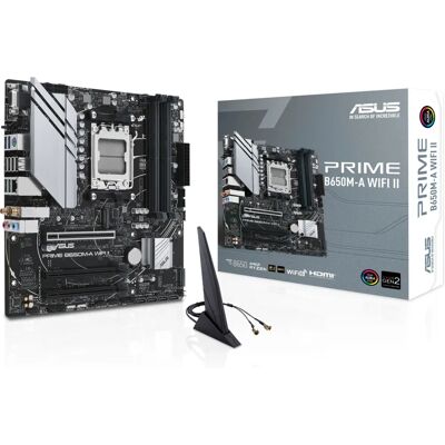 ASUS Prime B650M-A WIFI II Moederbord - Micro ATX - AMD B650 ASUS Prime B650M-A WIFI II Moederbord - Micro ATX - AMD B650