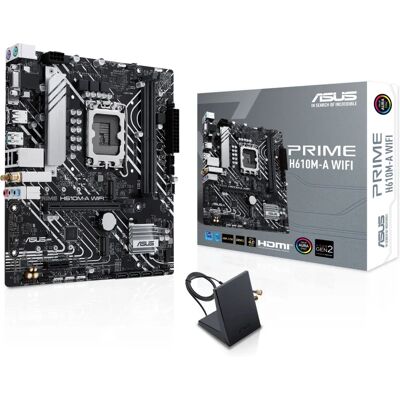 ASUS Prime H610M-A WIFI Motherboard - Micro ATX, LGA1700, DDR5, Black - Motherboard ASUS Prime H610M-A WIFI Motherboard - Micro ATX, LGA1700, DDR5, Black - Motherboard
