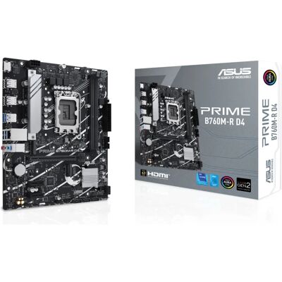 ASUS Prime B760M-R D4 Motherboard - Intel LGA1700, DDR4, Micro ATX ASUS Prime B760M-R D4 Motherboard - Intel LGA1700, DDR4, Micro ATX