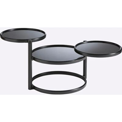Heine Home Salontafel - Metaal Zwart Glas 3 Inzetten Heine Home Salontafel - Metaal Zwart Glas 3 Inzetten