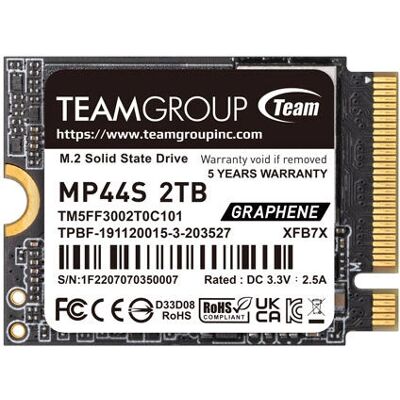 Team Group MP44S 2TB NVMe SSD - PCIe 4.0 M.2 Team Group MP44S 2TB NVMe SSD - PCIe 4.0 M.2
