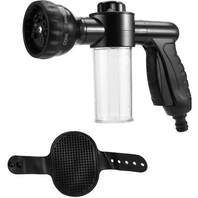 Set per il bagnetto degli animali - Schiuma regolabile e pettine in gomma Set per il bagnetto degli animali - Schiuma regolabile e pettine in gomma