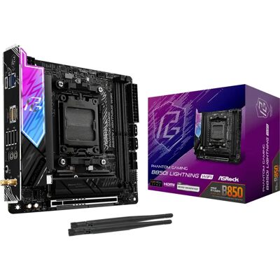 ASRock B850I Lightning WiFi Motherboard - AMD AM5 - DDR5 - Mini ITX ASRock B850I Lightning WiFi Motherboard - AMD AM5 - DDR5 - Mini ITX