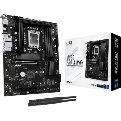 ASRock B860 Pro-A WiFi - Moederbord - DDR5, Intel LGA 1851, B860, Wi-Fi 6E ASRock B860 Pro-A WiFi - Moederbord - DDR5, Intel LGA 1851, B860, Wi-Fi 6E