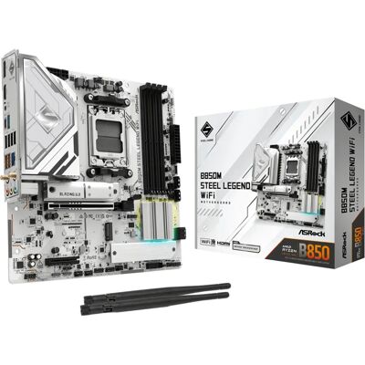 Asrock B850M Steel Legend WiFi - Mikro-ATX Hovedkort - AMD B850 Socket AM5 Asrock B850M Steel Legend WiFi - Mikro-ATX Hovedkort - AMD B850 Socket AM5