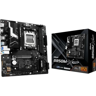 ASRock B850m-X - Placa base - Micro ATX - Socket Am5 - Chipset AMD B850 - USB 3.2 Gen 1, USB-C 3.2 Gen 1 - LAN 2.5G - Gráficos integrados ASRock B850m-X - Placa base - Micro ATX - Socket Am5 - Chipset AMD B850 - USB 3.2 Gen 1, USB-C 3.2 Gen 1 - LAN 2.5G - Gráficos integrados