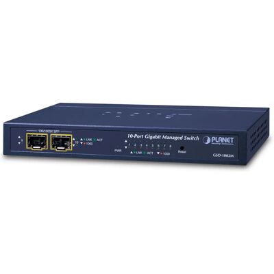 Planet Gsd-1002M Managed Netzwerk Switch - 8 Ports, PoE, SFP, Blau Planet Gsd-1002M Managed Netzwerk Switch - 8 Ports, PoE, SFP, Blau