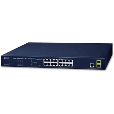 Switch réseau Planet GS-4210-16T2S - Géré, 16 ports Gigabit, Bleu - Publicité Switch réseau Planet GS-4210-16T2S - Géré, 16 ports Gigabit, Bleu - Publicité
