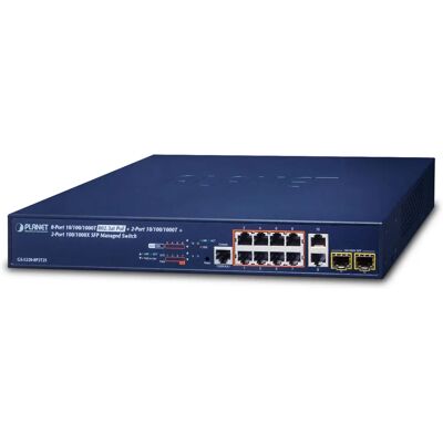 Planet GS-5220-8P2T2S Managed Layer 2+ Gigabit Ethernet PoE Switch - 1U Blau Planet GS-5220-8P2T2S Managed Layer 2+ Gigabit Ethernet PoE Switch - 1U Blau