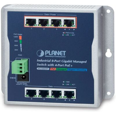 Planet WGS-804HPT Managed Gigabit Ethernet Switch - 4 PoE+ Ports - Schwarz Planet WGS-804HPT Managed Gigabit Ethernet Switch - 4 PoE+ Ports - Schwarz