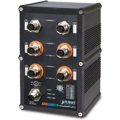 Planet IGS-604HPT-M12 Managed L2+ PoE nätverksswitch - Svart Planet IGS-604HPT-M12 Managed L2+ PoE nätverksswitch - Svart