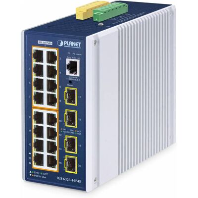 PLANET IGS-6325-16P4S Managed L3 Gigabit Ethernet Switch PoE Aluminium PLANET IGS-6325-16P4S Managed L3 Gigabit Ethernet Switch PoE Aluminium