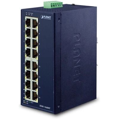Planet ISW-1600T Industrieller 16-Port Netzwerk-Switch - Ethernet 10/100 Planet ISW-1600T Industrieller 16-Port Netzwerk-Switch - Ethernet 10/100