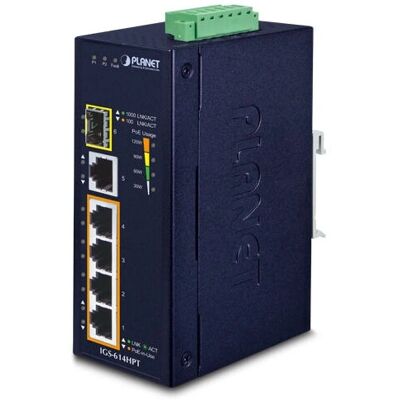 Planet IGS-614HPT Netzwerk-Switch - Gigabit Ethernet PoE - Nicht-verwaltet - Blau Planet IGS-614HPT Netzwerk-Switch - Gigabit Ethernet PoE - Nicht-verwaltet - Blau
