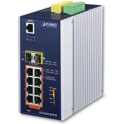 Planet IGS-6325-8UP2S Managed L3 Gigabit Ethernet Switch - 8-Port PoE Aluminium Planet IGS-6325-8UP2S Managed L3 Gigabit Ethernet Switch - 8-Port PoE Aluminium