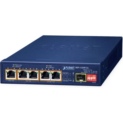 Planet BSP-115HP-5A Ostyrd Gigabit Ethernet-switch - Nätverkstyp Planet BSP-115HP-5A Ostyrd Gigabit Ethernet-switch - Nätverkstyp