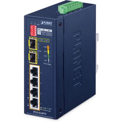PLANET Netzwerkgerät - 6 Ports, PoE, Blau PLANET Netzwerkgerät - 6 Ports, PoE, Blau