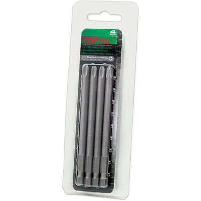 TOPTUL FSIB0801G - Embout de tournevis Phillips - 1/4" d'entraînement - Set de 4 TOPTUL FSIB0801G - Embout de tournevis Phillips - 1/4" d'entraînement - Set de 4