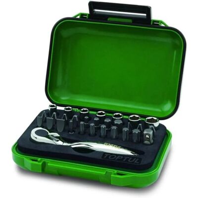 TOPTUL GABW3001 Socket Set - 30 Piece, 1/4 inch, PH, PZ, Torx, Hex, Slotted TOPTUL GABW3001 Socket Set - 30 Piece, 1/4 inch, PH, PZ, Torx, Hex, Slotted