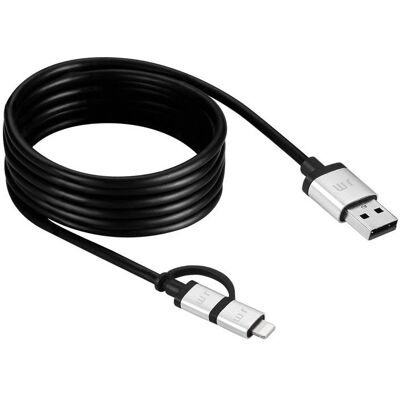 JustMobile AluCable Duo 1,5m USB Kabel - Micro-USB B/Lightning JustMobile AluCable Duo 1,5m USB Kabel - Micro-USB B/Lightning