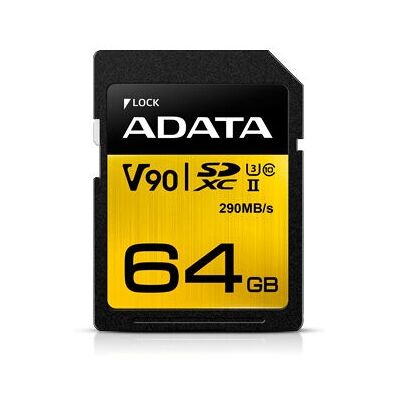 ADATA Premier ONE 64GB SDXC UHS-II Klasa 10 - Karta pamięci ADATA Premier ONE 64GB SDXC UHS-II Klasa 10 - Karta pamięci