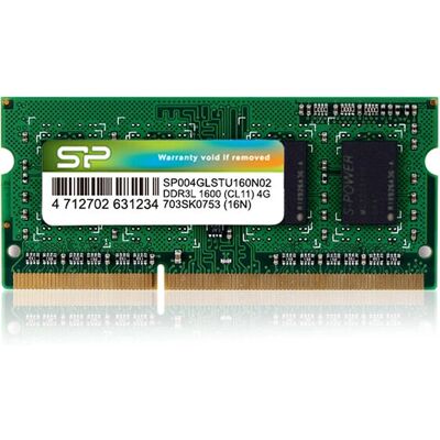 Silicon Power SP004GLSTU160N02 Arbeitsspeicher - 4 GB DDR3L - Grün Silicon Power SP004GLSTU160N02 Arbeitsspeicher - 4 GB DDR3L - Grün