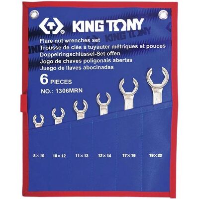 King Tony Juego de Llaves para Tubos de Freno 6 pzas 8-22mm King Tony Juego de Llaves para Tubos de Freno 6 pzas 8-22mm