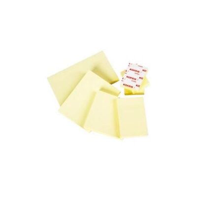 Papier pour notes Kores N46125 - Auto-adhésif Rectangulaire Jaune - Publicité Papier pour notes Kores N46125 - Auto-adhésif Rectangulaire Jaune - Publicité