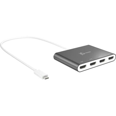 j5create JCA366-N USB-C till 4-portars HDMI multi-monitor adapter - Silver j5create JCA366-N USB-C till 4-portars HDMI multi-monitor adapter - Silver